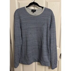 APC | Striped Long Sleeve Crewneck Sweatshirt Blue White Top Men's‎ XL